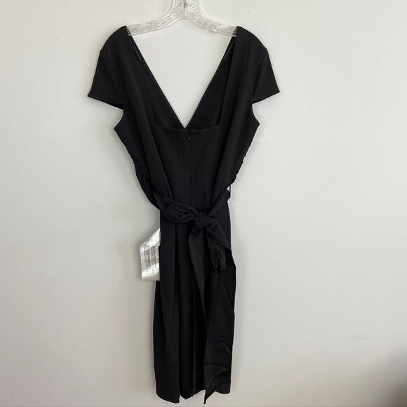 Dress the Population Dana wrap waist cocktail mini dress black bodycon XL - Picture 8 of 9